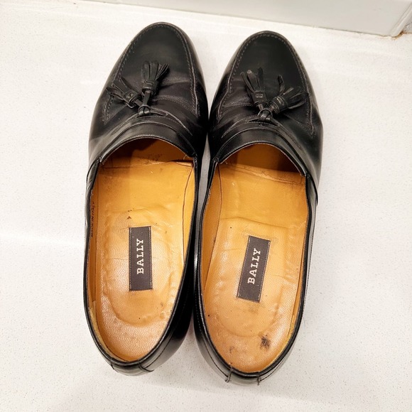 Bally Arturo Men\'s Leather Tassel Loafers Black Made in Italy Size 8D main image 9